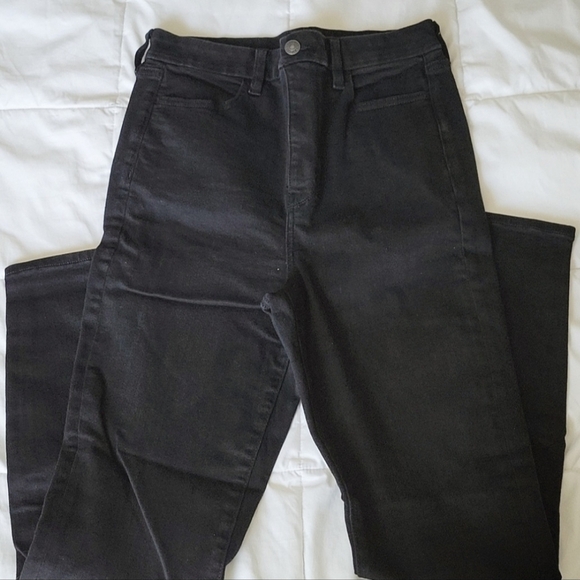American Eagle AEO Curvy Highest Rise Jegging Black Women's 6 Next Level Stretch - Picture 4 of 11
